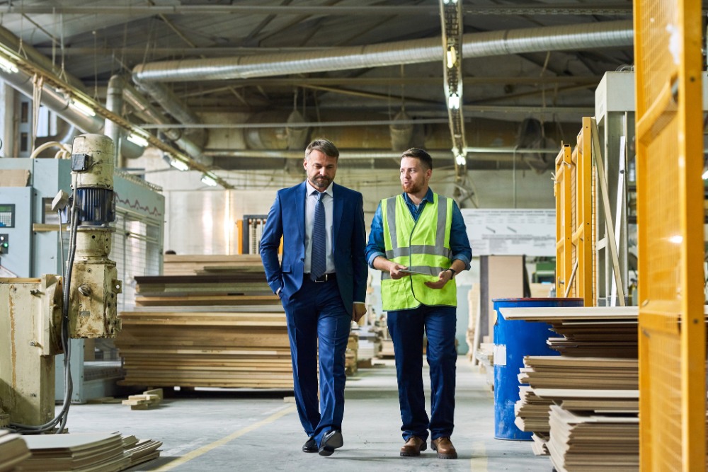 Mature Businessman Inspecting Modern Factory Picture